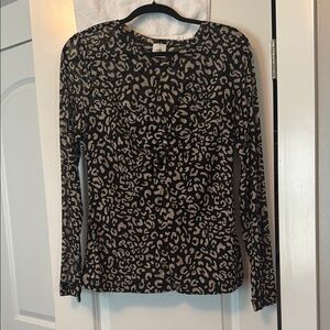 Cabi Sweetheart Leopard Print Long Sleeve Top